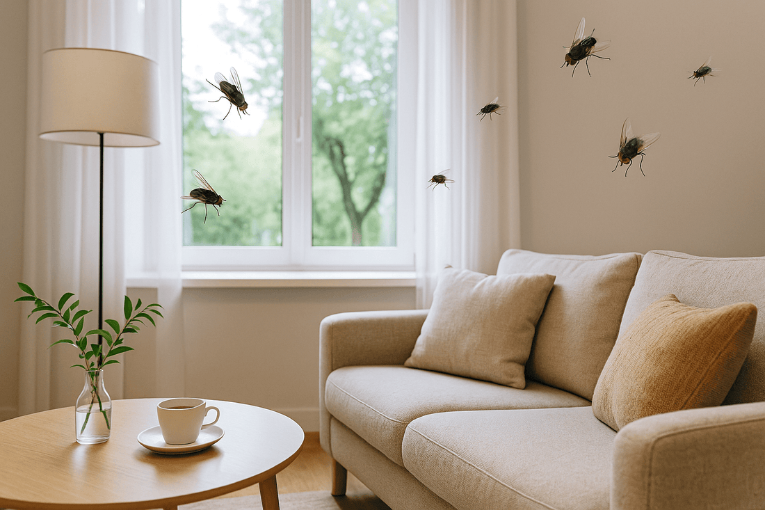 Flies around the living room