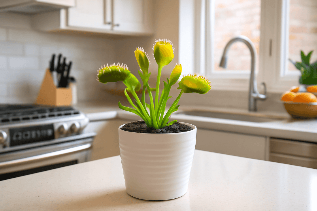 fly trap plant in kitchen