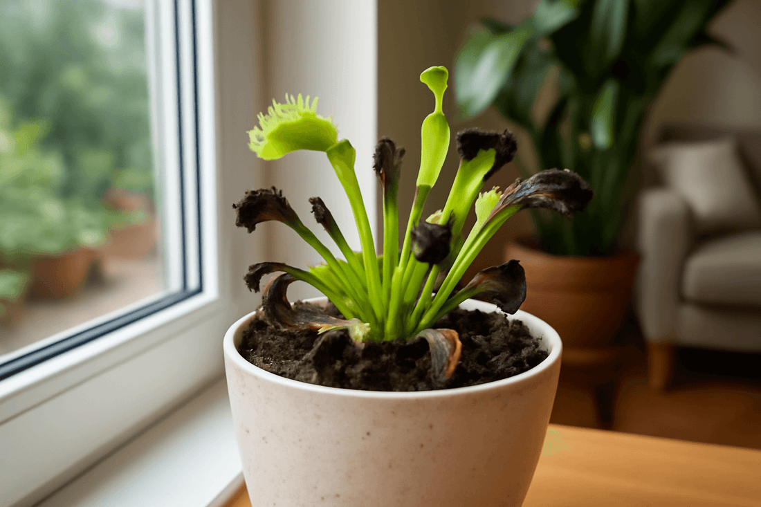 fly trap plant is turning black