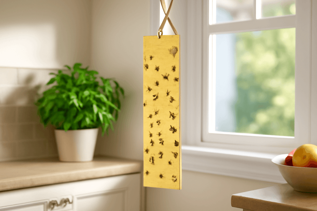 sticky fly trap hanging indoor