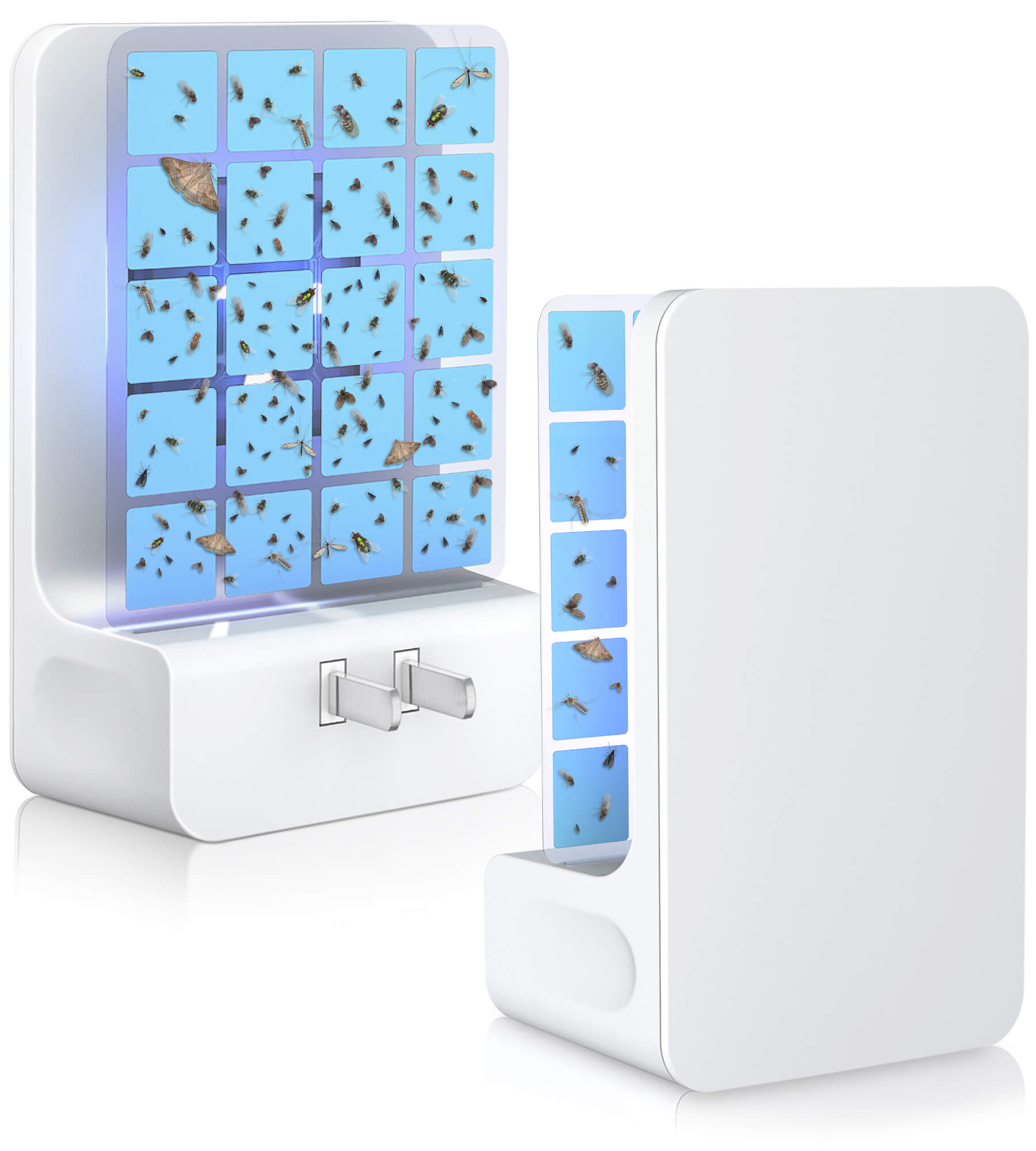 Double-Sided Indoor Flying Insect Trap - Plug-in Bug Catcher for Flies, Mosquitoes, Moths & More