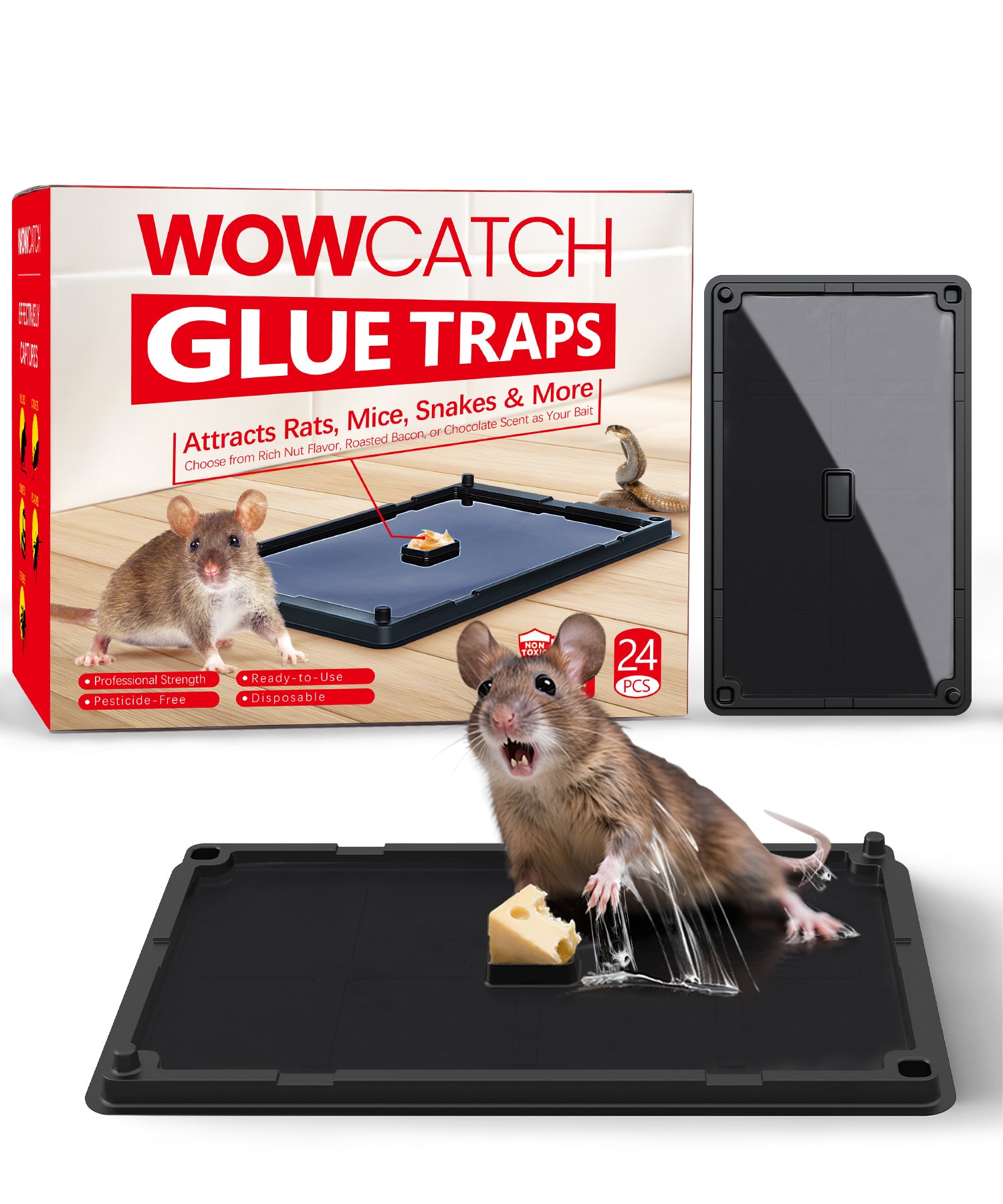 WowCatch Super Strong Mouse Glue Traps - Effective Rodent Control