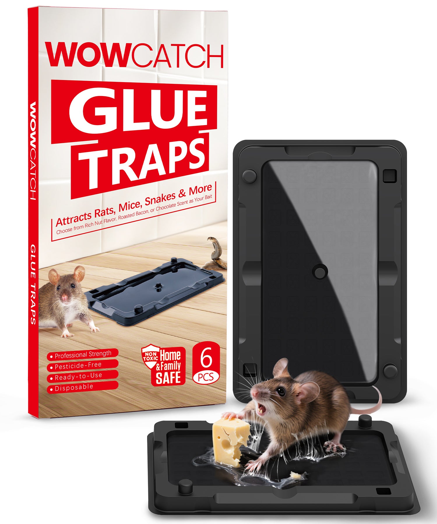 WowCatch Super Strong Mouse Glue Traps - Effective Rodent Control