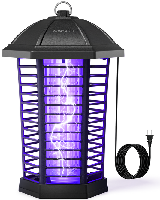 WowCatch Upgraded LED Bug Zapper Outdoor Indoor, Up to 50,000 Hours Lifespan (No Bulb Replacement), 4200V Powerful Mosquito Zapper, Electric Fly Trap Killer for Patio, Backyard, Home, Camping