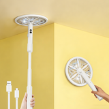 Rotating Head Electric Fly Swatter for Indoors with 16–40" Telescopic Handle, 4000V 2-in-1 UV USB Rechargeable Bug Zapper Indoor Outdoor, Fly Mosquito Zapper Killer Catcher Trap for Ceilings and Walls