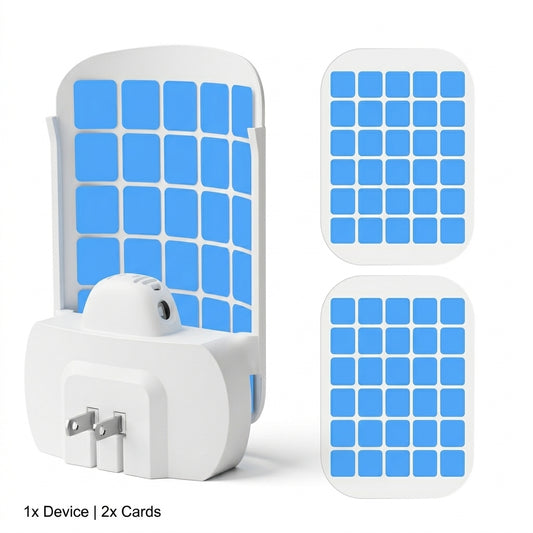 Flying Insect Trap: Plug-in Fly Trap for Fruit Flies, Gnats, Moths & House Flies - Silent UV Light Indoor Bug Catcher for Home, Kitchen & Pet Area, Chemical-Free & Non-Toxic Safe for Kids & Pets, Includes 5 Refillable Sticky Glue Boards, Easy to Use