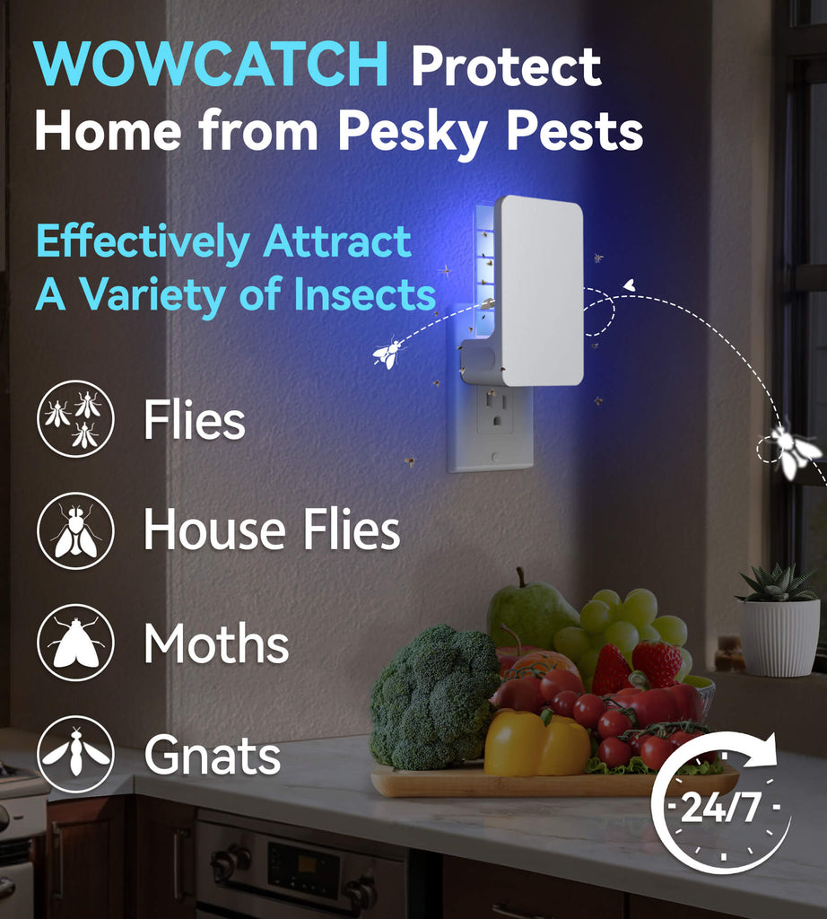 Double Mounting Insect Double-Sided Indoor Flying Insect Trap - Plug-in Bug Catcher for Flies ...