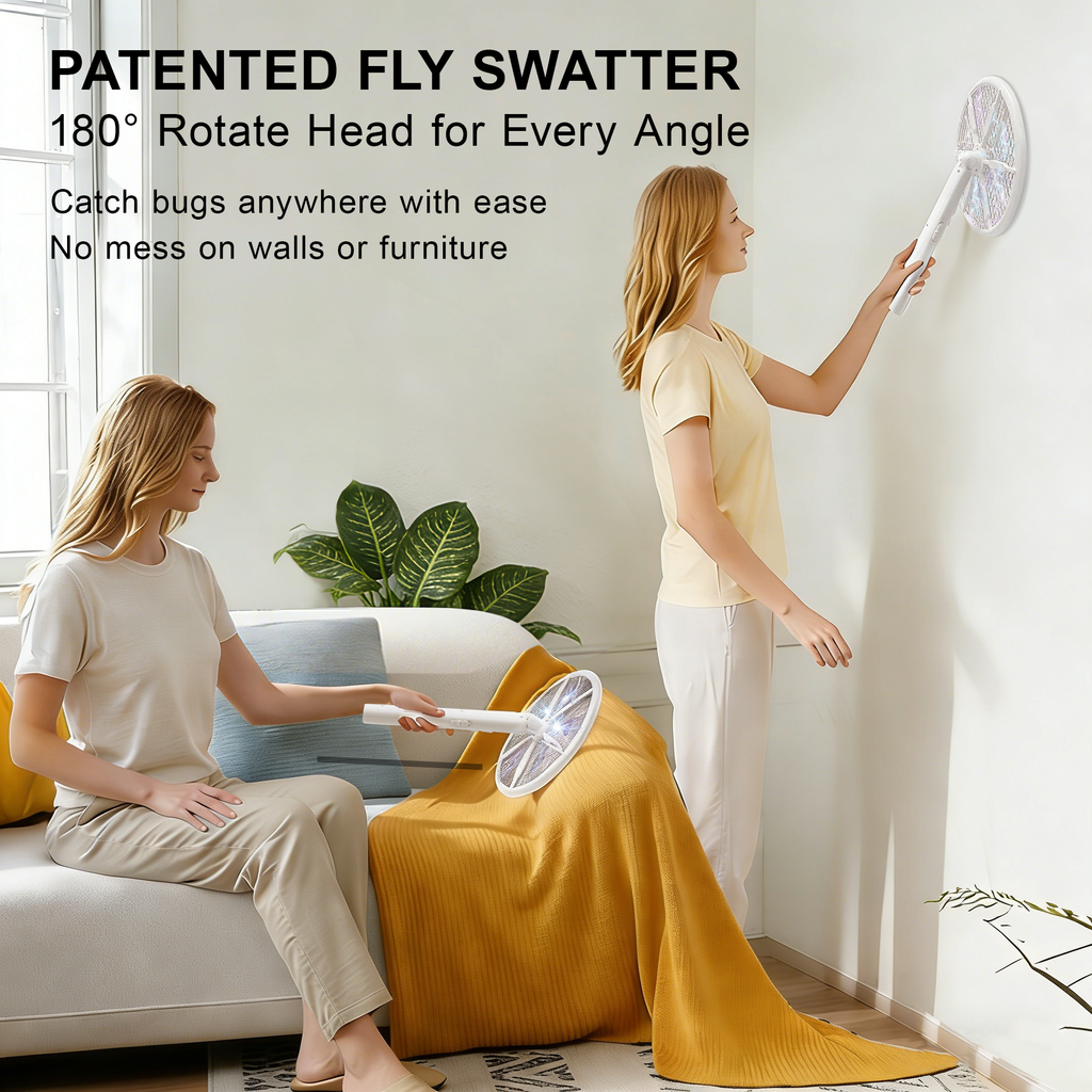 Rotating Head Electric Fly Swatter for Indoors with 16–40