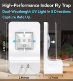 Double-Sided Indoor Flying Insect Trap - Plug-in Bug Catcher for Flies, Mosquitoes, Moths & More