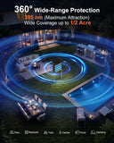 4500V Solar Bug Zapper Outdoor, 3 UV Tubes Mosquito Trap Rechargeable | IPX5 Waterproof, 5200 mAh, 1/2 Acre Coverage, Electric Fly Zapper, Cordless UV Bug Trap for Patio, Backyard, 11W Solar Panel
