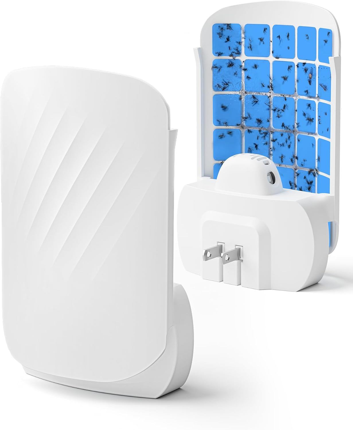 Flying Insect Trap: Plug-in Fly Trap for Fruit Flies, Gnats, Moths & House Flies - Silent UV Light Indoor Bug Catcher for Home, Kitchen & Pet Area, Chemical-Free & Non-Toxic Safe for Kids & Pets, Includes 5 Refillable Sticky Glue Boards, Easy to Use