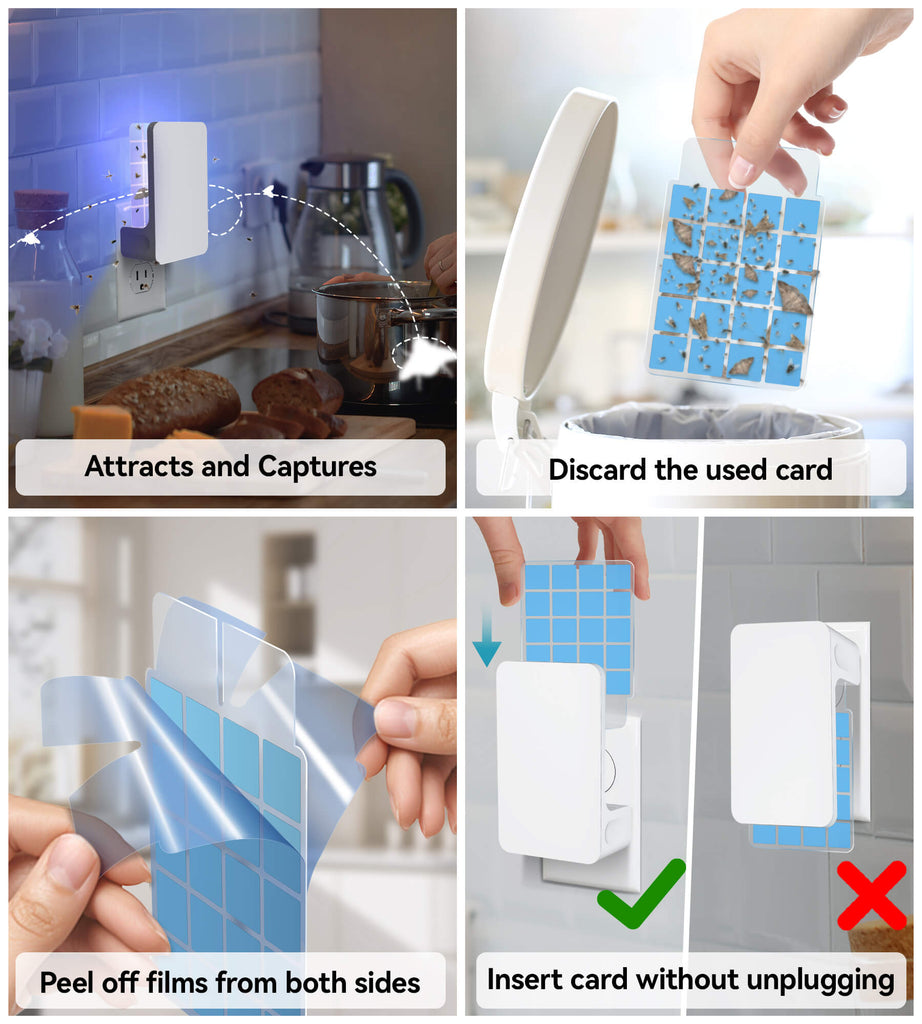 Double-Sided Indoor Flying Insect Trap - Plug-in Bug Catcher for Flies ...