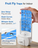 Flying Insect Trap: Plug-in Fly Trap for Fruit Flies, Gnats, Moths & House Flies - Silent UV Light Indoor Bug Catcher for Home, Kitchen & Pet Area, Chemical-Free & Non-Toxic Safe for Kids & Pets, Includes 5 Refillable Sticky Glue Boards, Easy to Use