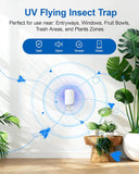 Flying Insect Trap: Plug-in Fly Trap for Fruit Flies, Gnats, Moths & House Flies - Silent UV Light Indoor Bug Catcher for Home, Kitchen & Pet Area, Chemical-Free & Non-Toxic Safe for Kids & Pets, Includes 5 Refillable Sticky Glue Boards, Easy to Use