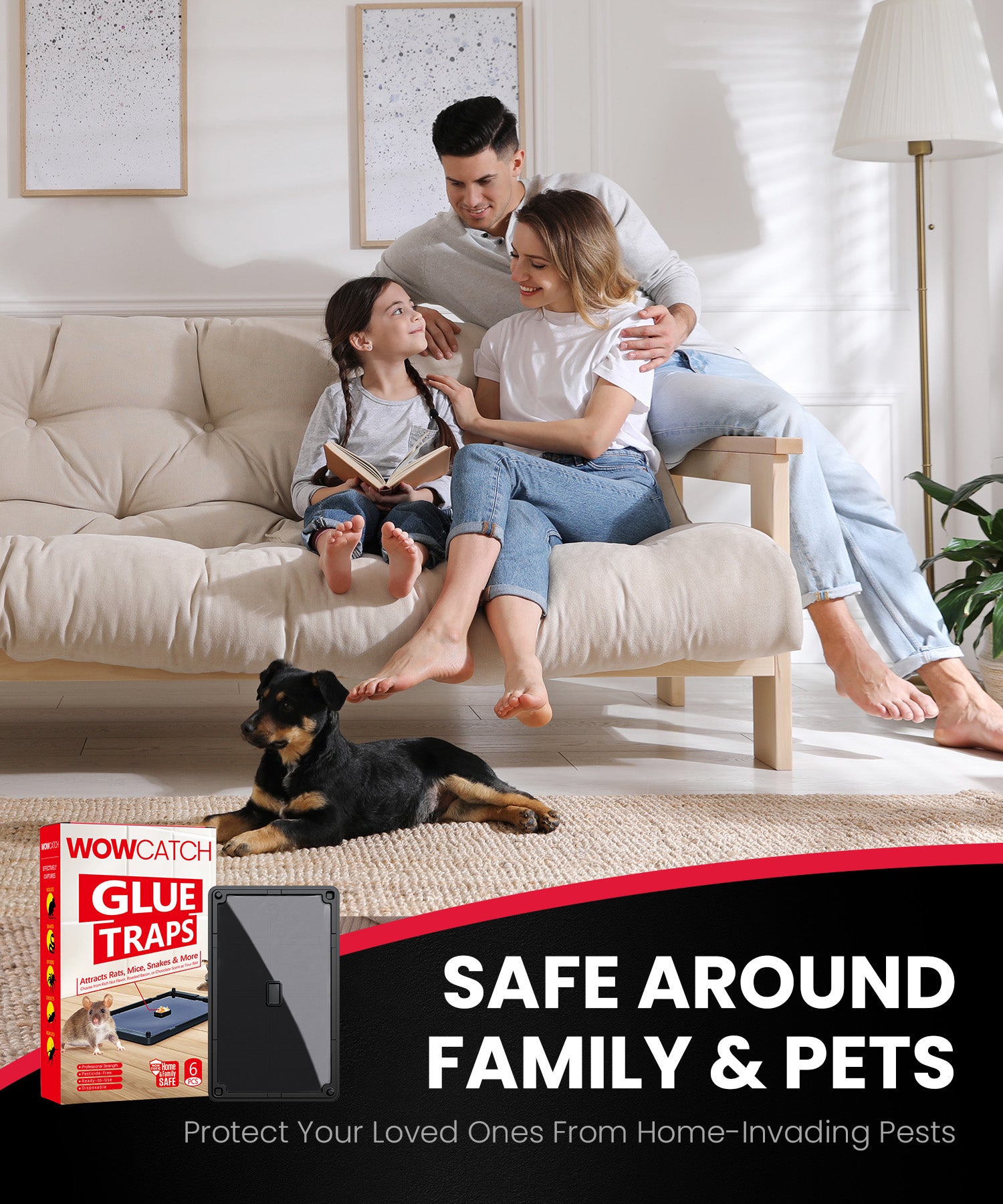 WowCatch Super Strong Mouse Glue Traps - Effective Rodent Control