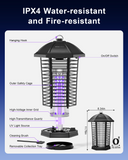 WowCatch Upgraded LED Bug Zapper Outdoor Indoor, Up to 50,000 Hours Lifespan (No Bulb Replacement), 4200V Powerful Mosquito Zapper, Electric Fly Trap Killer for Patio, Backyard, Home, Camping
