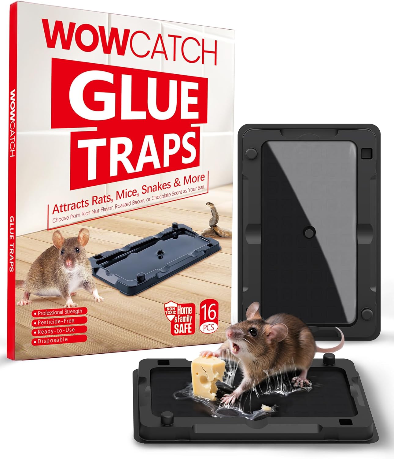 WowCatch Super Strong Mouse Glue Traps - Effective Rodent Control